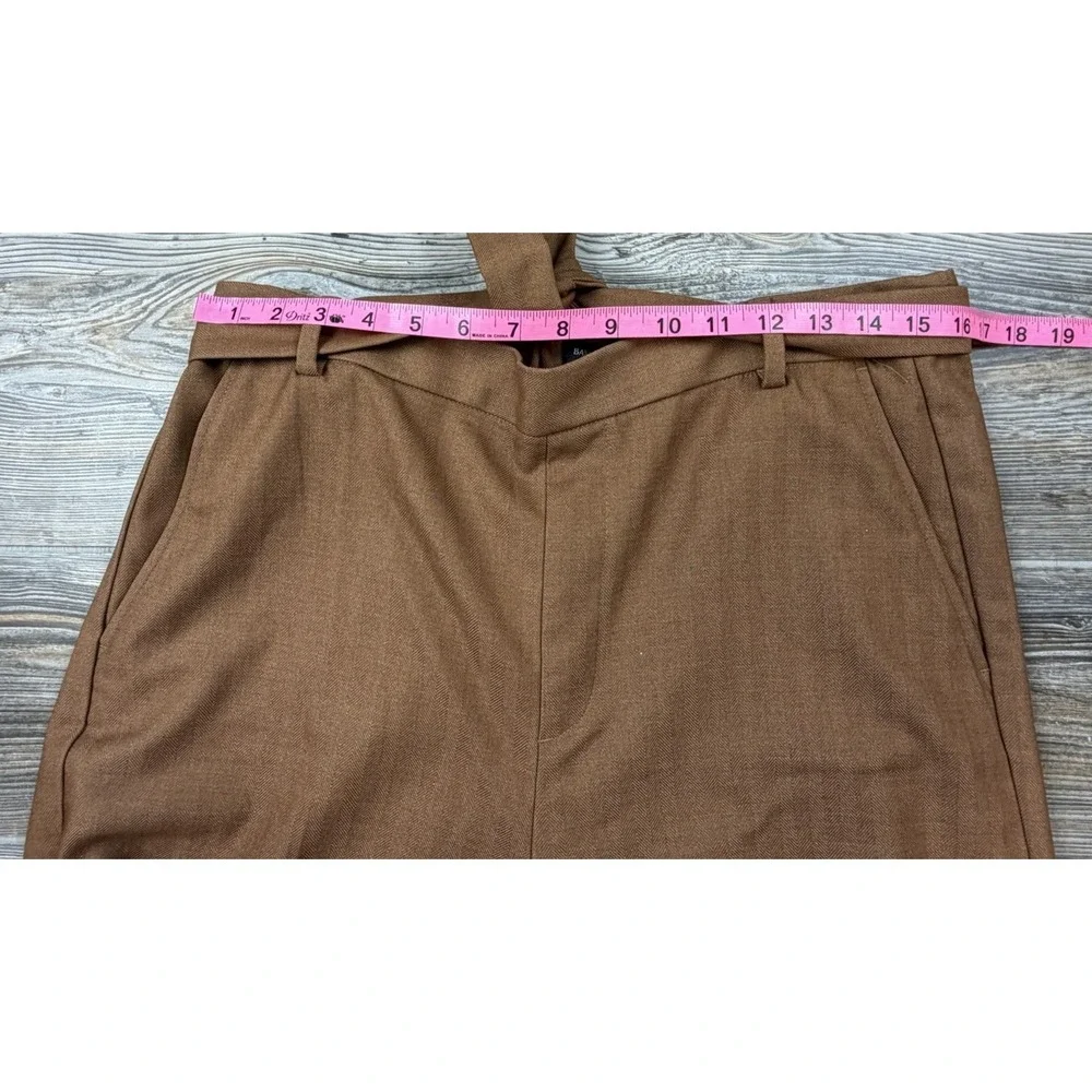 Banana Republic Rowan Brown Wide Leg Crop Pants Size 12 Officecore Careerwear
